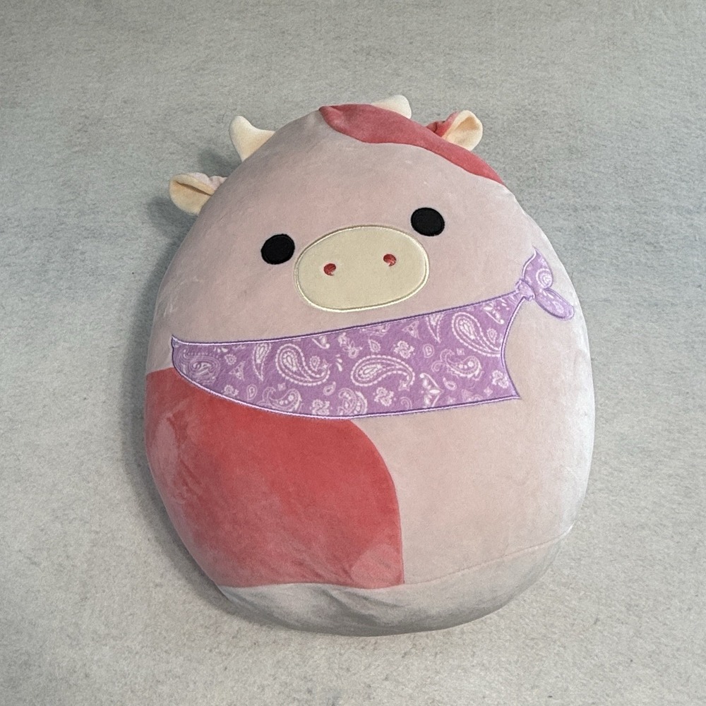 Squishmallows‎ Reshma The Pastel Cow With Bandana 14" Tall Plush - NWT